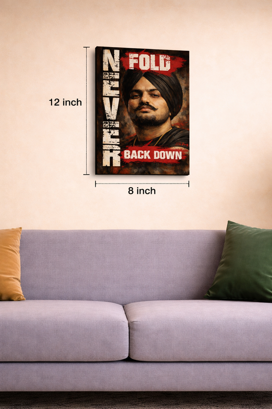 Sidhu Moosewala NEVER FOLD Canvas