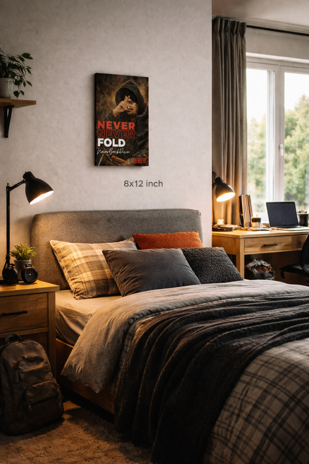 Sidhu Moosewala NEVER FOLD Designed Canvas