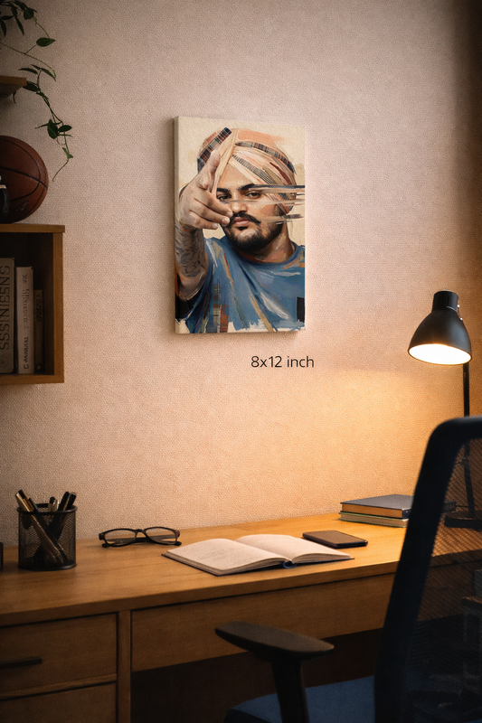 Sidhu Moosewala Art Canvas (8" X 12")