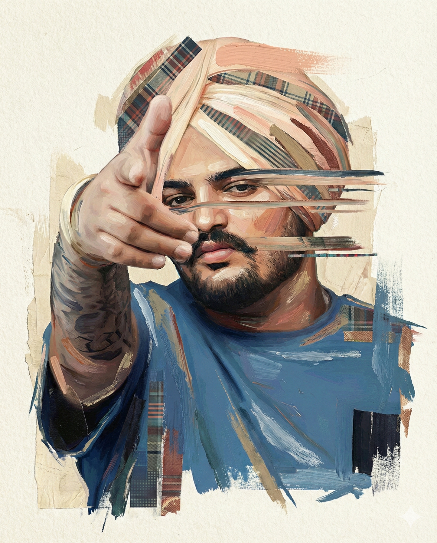 Sidhu Moosewala Art Canvas (8" X 12")