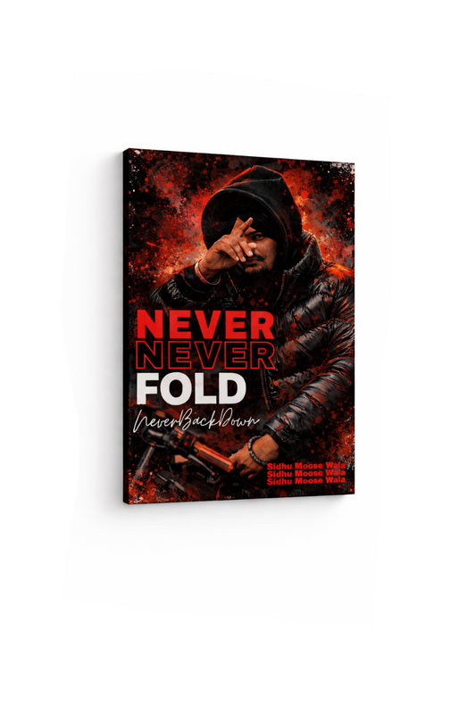 Sidhu Moose Wala NEVER FOLD ART Canvas (8" X 12")