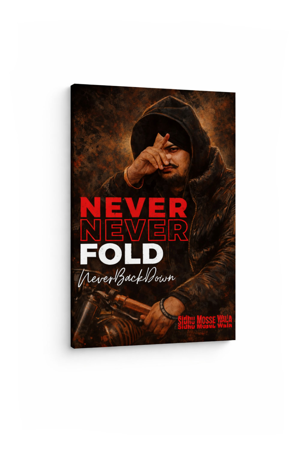 Sidhu Moosewala NEVER FOLD Designed Canvas