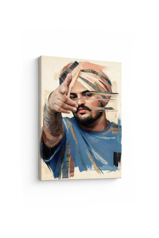 Sidhu Moosewala Art Canvas (8" X 12")